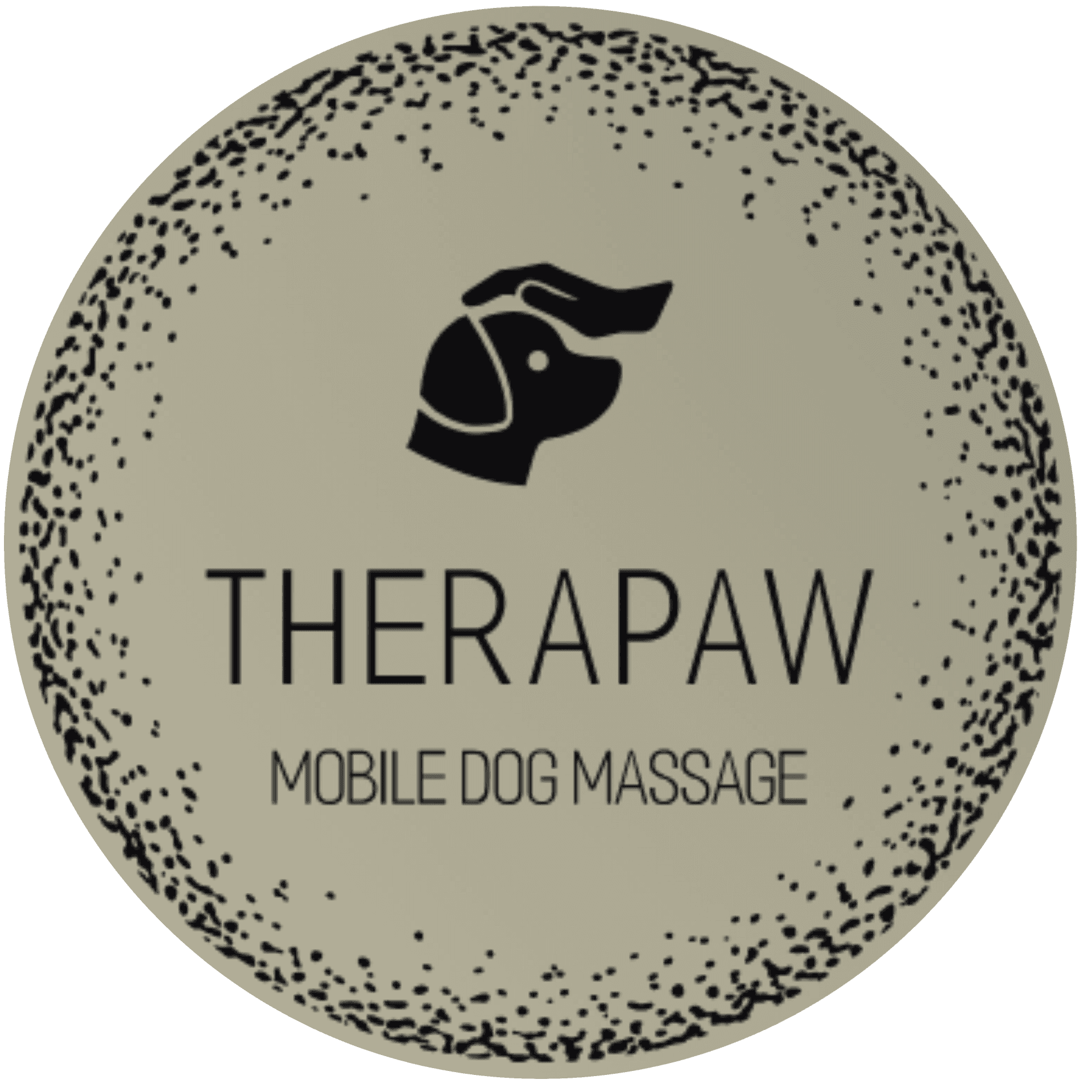 Therapaw logo with dog silhouette and text 'Mobile Dog Massage'.